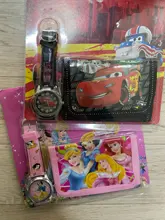 Conjunto de reloj de billetera de dibujos animados para niños, relojes de Historia de coche encantadores para niñas o niños, regalos de cumpleaños, reloj de cuero de cuarzo para estudiantes, gran oferta