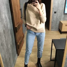 Sweater Pullovers Mock-Neck Beige Purple Winter Green 8-Colors High-Quality Women C-232