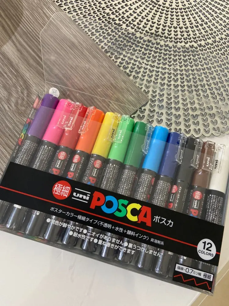 12 Colors Set Mitsubishi Uni Posca Pc-1m Paint Marker- Extra Fine Bullet  Tip-0.7mm Art Marker Pens Office School - Art Markers - AliExpress