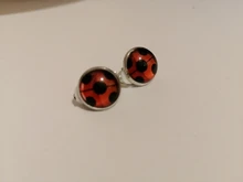 Laddybug-pendientes de dibujos animados de insectos, abrazadera de cristal, joyería bonita de mariquita, sin perforaciones, regalos para niños, novedad de 2020