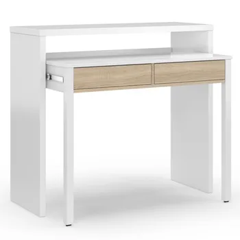 

Desk Table displacement White artic and oak canadian for studio, office or room 98cm