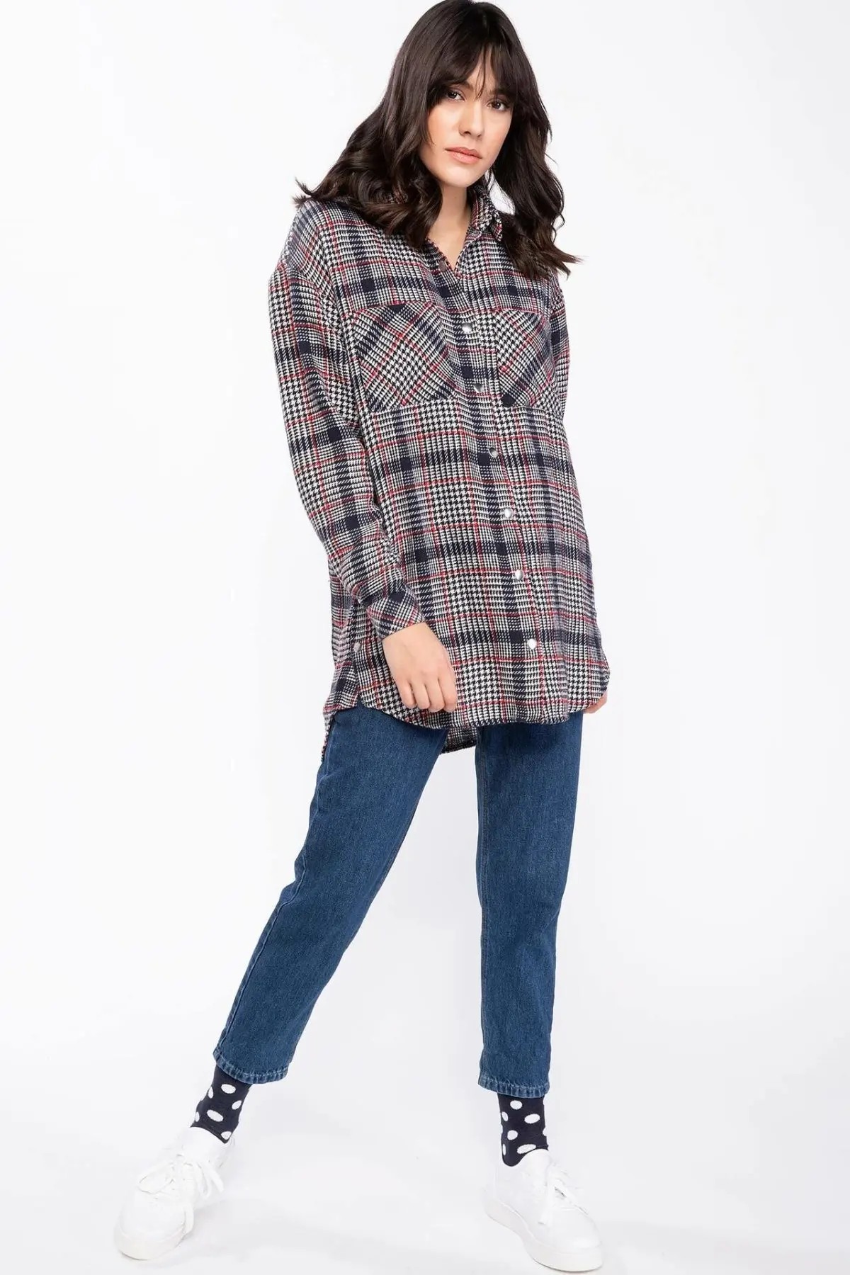 DeFacto Fashion Women Plaid Shirt Ladies Casual Loose Shirts Female High Quality Tops Autumn New -J0224AZ18WN DeFacto Fashion Women Plaid Shirt Ladies Casual Loose Shirts Female High Quality Tops Autumn New -J0224AZ18WN