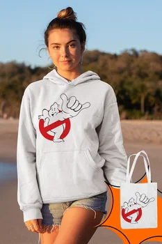 

Angemiel Wear Ghostbusters White Women 'S Hooded Sweatshirt Bags Kombin