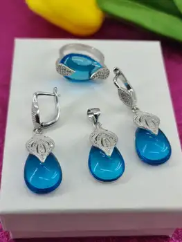 

Silver set 925 sterling silver with zircon Italian