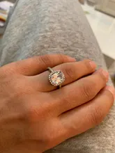 CC Anillos para las mujeres de la Boda nupcial Anelli joyería de moda anillo de compromiso de oro blanco Anillos de Color CC595