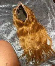 Shumeida-pelucas con minimechones de encaje frontal, pelucas de cabello humano peruano Remy, Color rubio miel degradado, 13x6