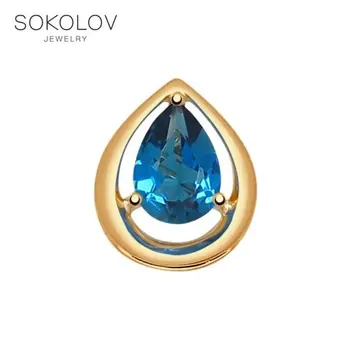 

Pendant SOKOLOV gold with Topaz fashion jewelry 585 women's male, pendants for neck women