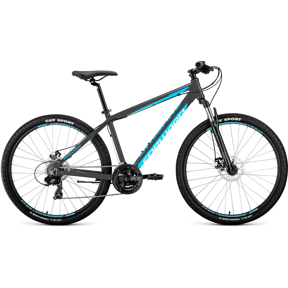 Велосипед FORWARD APACHE 27,5 2.0 DISC(рост 17" - Цвет: Темно-серый/голубой