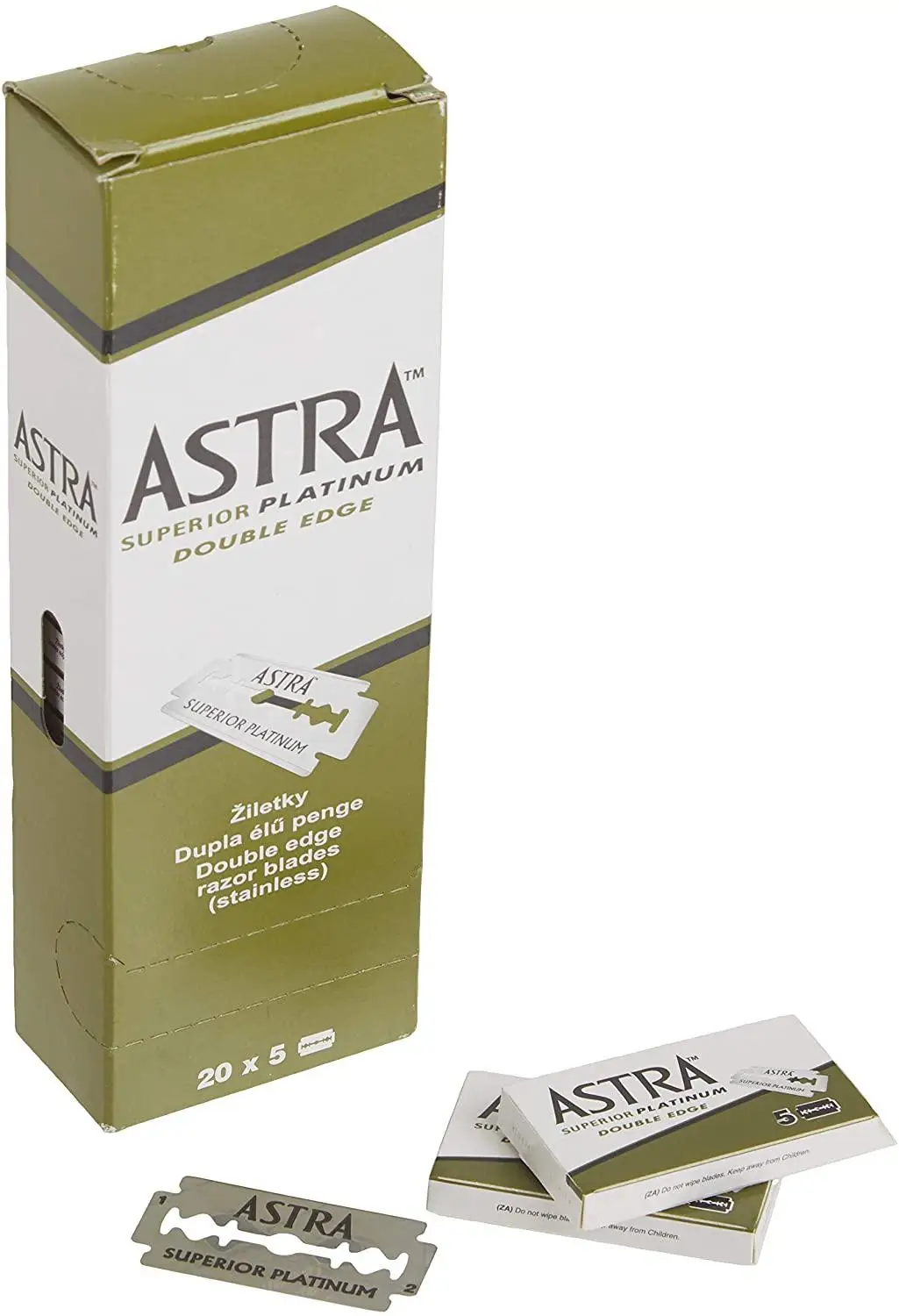 Astra superior platinum double edge safety razor blades shaving green ...