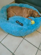 Redondo largo de peluche perro camas para perros grandes de invierno para mascotas productos cojín Super suave y esponjoso cómodo gato Mat suministros Accesorios