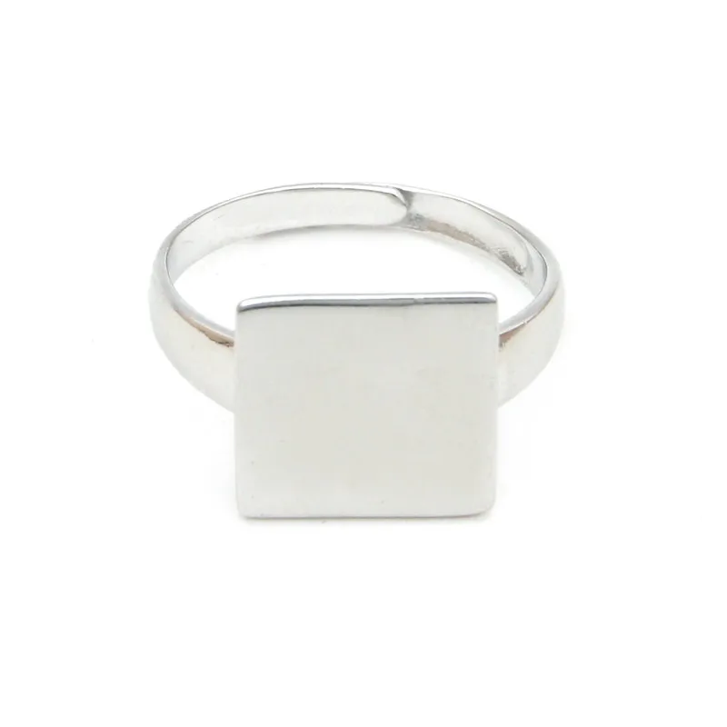 Adjustable 925 Sterling Silver Blank Ring Base Setting Diameter 17mm