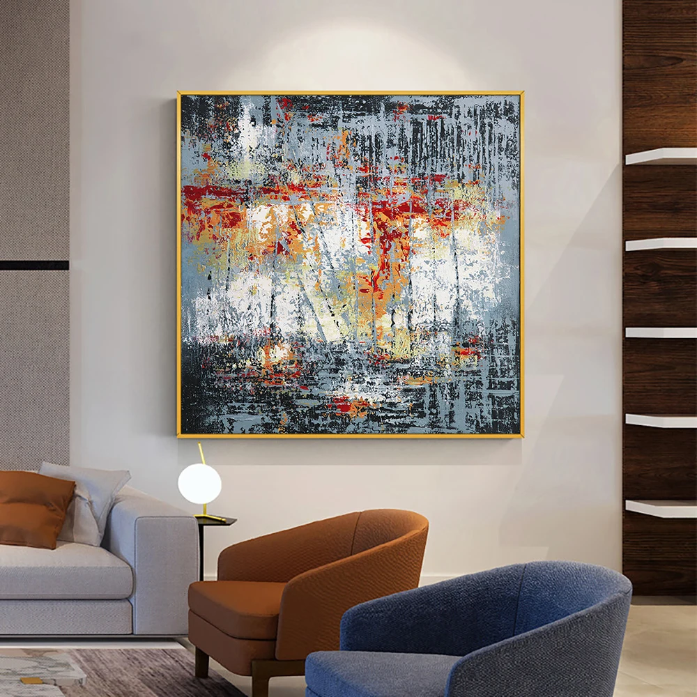 

Handmade Texture Abstract Oil Painting On Canvas Modern Canvas Art Decorative Knife Landscape Paintings For Home Wall Decoration