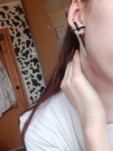 Pendientes con Clip de mariposa Punk para adolescentes y mujeres, Joyería Moderna de aleación de Zinc, aretes Retro de cadena de Metal