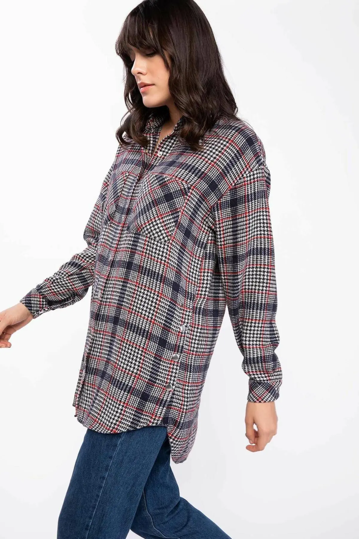 DeFacto Fashion Women Plaid Shirt Ladies Casual Loose Shirts Female High Quality Tops Autumn New -J0224AZ18WN DeFacto Fashion Women Plaid Shirt Ladies Casual Loose Shirts Female High Quality Tops Autumn New -J0224AZ18WN