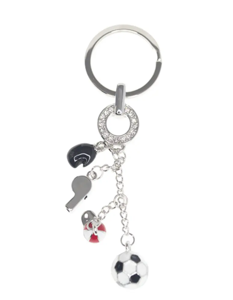 

Nectar Figured Keychain, Football Themed, Measuring 3.5 cm in diameter with a capacity of 6-7 Key, black And Red