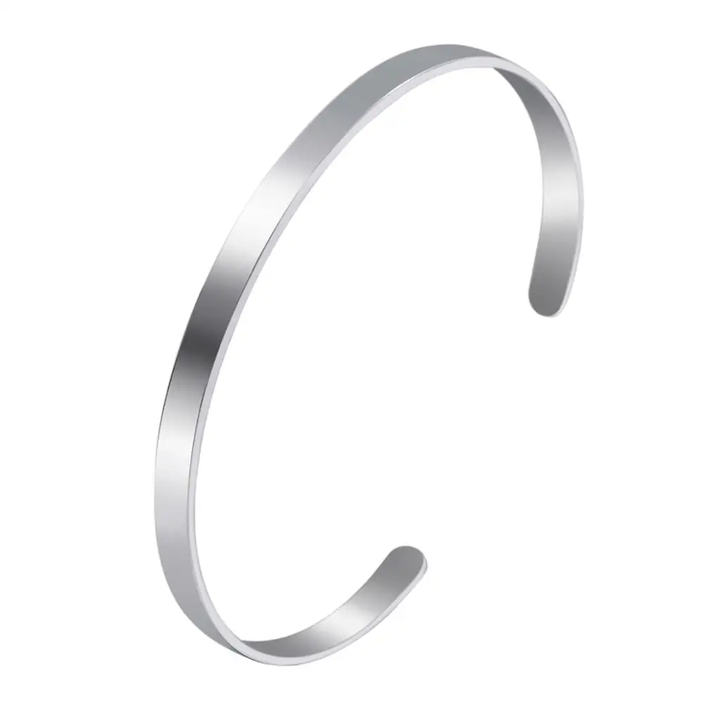 Европейский и американский модный гладкий Простой браслет из нержавеющей стали для женщин и мужчин, цепочка на руку, женские модные вечерние ювелирные изделия