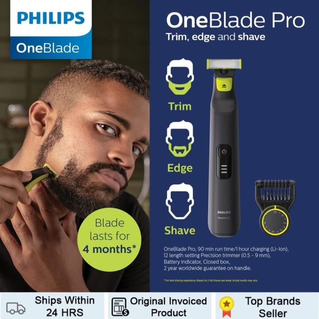 Philips OneBlade Waterproof beard shaver & trimmer with stubble