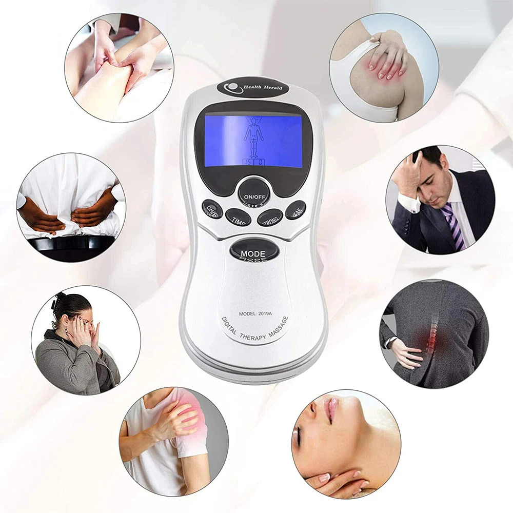 TENS Unit Electronic Pulse Massager for Electrotherapy Pain Therapy Muscle  Stimulator Massager, 8 Modes and 8 Pads, Electric Massager for for Shoulder