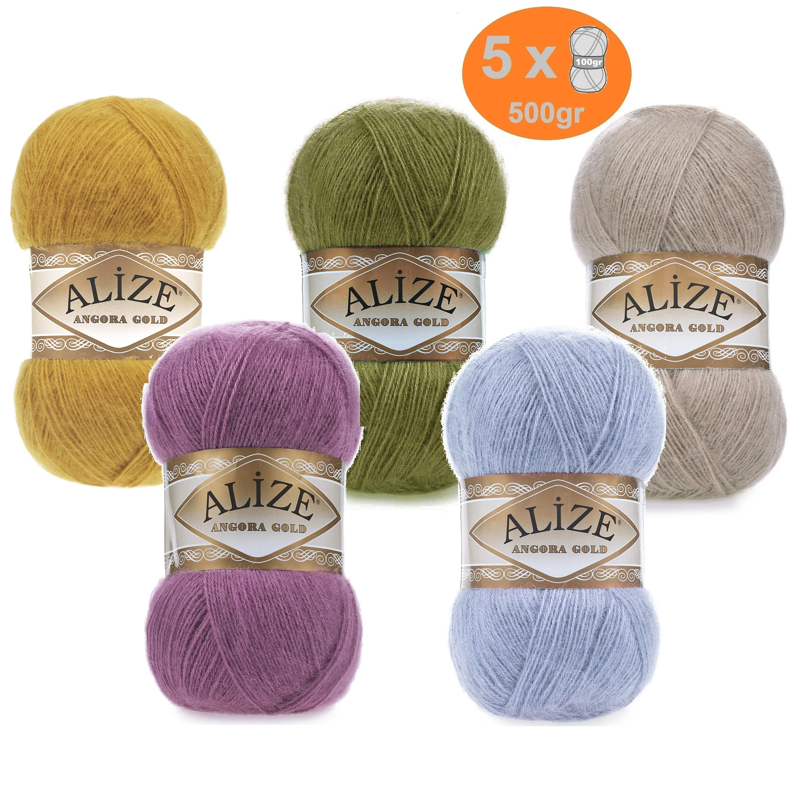Alize 5 X 100 G Algodón Dorado Algodón Verano Lana Hilo Crochet Tejido Amigurumi 65 Colores - México