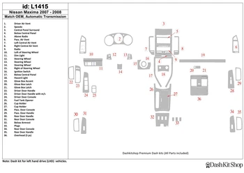 

Interior lining for Nissan Maxima 2007-2008. Set L1415.