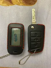 Cuero coche caso clave de Starline E63 E90 E91 E61 E95 E66 2-coche alarma LCD controlador remoto llavero transmisor llaves cubierta