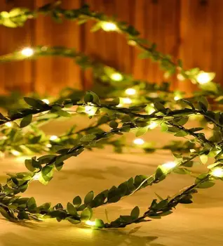 

CajuArt Decorative Artificial Leaf Green Ivy 3 Meters Fairy Led Light Ornament