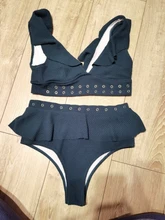 Bikini con cintura alta para mujer, conjunto de traje de baño con realce, con tiras, traje de baño adecuado para playa, 2020
