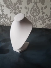 Negro/Blanco joyería collar de terciopelo Cadena de busto soporte Rack