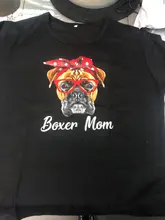 Camiseta bóxer de algodón para mamá y perro, ropa con estampado personalizado en color 100%, manga corta, cuello redondo, Unisex, gótico