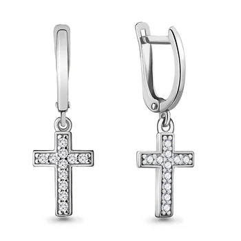

Aquamarine earrings with cubic zirconia, 925 sterling silver