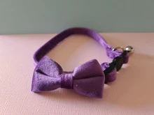 Collar de gato de Color liso con lazo de terciopelo para cachorro, Chihuahua, hebilla de seguridad ajustable con campana, pajarita para gatos, accesorios para mascotas
