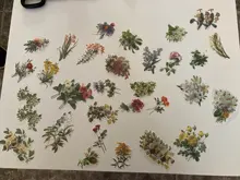 60 unidades/Paquete de pegatinas de flores para decoración, bricolaje, álbum diario, planificador, pegatinas, papelería, etiqueta adhesiva para útiles escolares