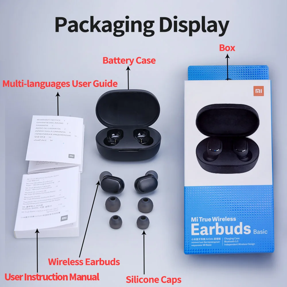 Оригинальные наушники Xiaomi Redmi Airdots беспроводные с голосовым управлением Bluetooth 5 0
