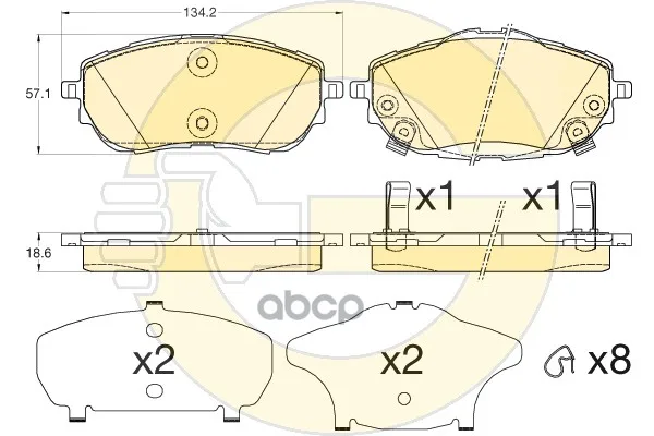 Колодки Тормозные Toyota Auris 12-/Corolla 13- Передние Girling 6135983 Girling арт. 6135983