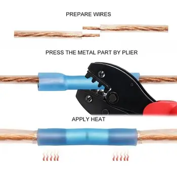 

200Pcs Boxed Heat Shrinkable Terminal Solder Ring Waterproof Terminal Heat Shrinkable Middle Terminal Car Accessories