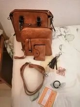Conjunto de 4 bolsos de piel sintética de alta calidad para mujer, bolsas de mensajero de hombro, bolsa de mano femenina