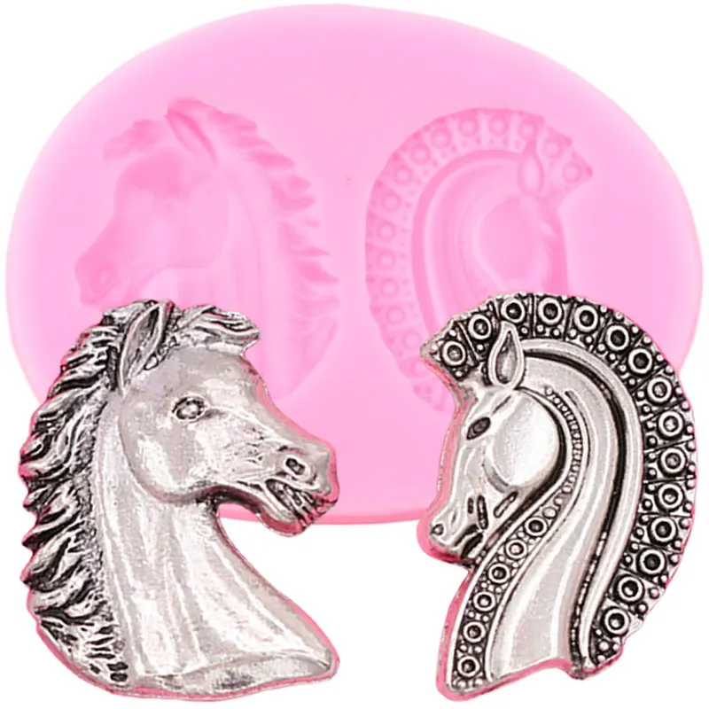 Horse Head Silicone Mold Cupcake Topper Fondant Mould DIY Cake Decorating Tools Cookie Candy Resin Clay Chocolate Gumpaste Molds