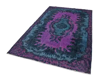 

174x275 Cm Blue Handmade Over Dyed Rug-6x9 Ft