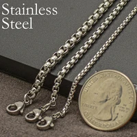 10 Pièces Chaîne de Boîte Ronde Collier Couleur Or 2mm 3mm Chaîne de Boîte en Acier Inoxydable pour Hommes ou Femmes 3