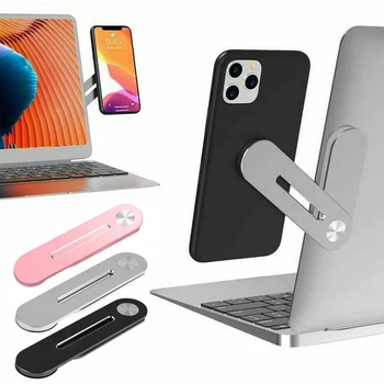 

Adjustable laptop side mounting clip-on display Magnetic laptop stand with mobile phone stand Computer extension stand for iPhon