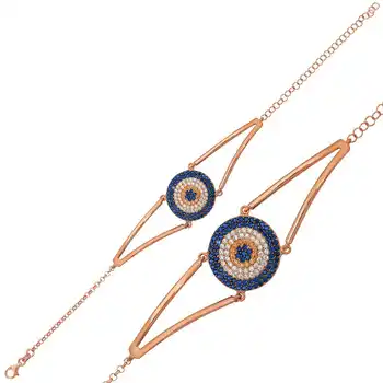 

Merve Silver Evil Eye Women Bracelet