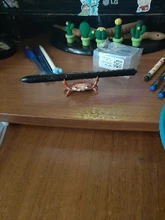 Japoneses nuevos creativos lindo cangrejo pluma titular halterofilia cangrejos Penholder estante soporte de almacenamiento regalo papelería