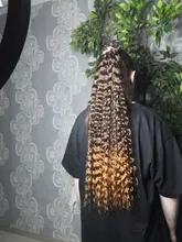 Anjo Plus RYLAI-extensiones de pelo rizado mechones, pelo sintético, 300g, para cabeza completa, 26-30 pulgadas, negro, marrón, degradado