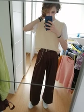 2021 Retro de Color sólido salvaje recto ancho pierna Pantalones mujer primavera nueva moda Coreana de cintura alta pantalones largos