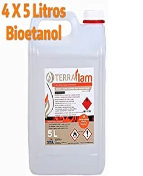 

4 X 5L Bioetanol para lámparas y chimeneas color transparent Combustión de alta calidad no humos