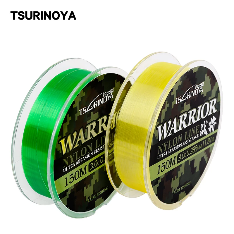 TSURINOYA 150m Nylon Fishing Line Durable Monofilament Rock Sea 0.165-0.285lb Strong Smooth Long Casting Carp Wrie | Спорт и