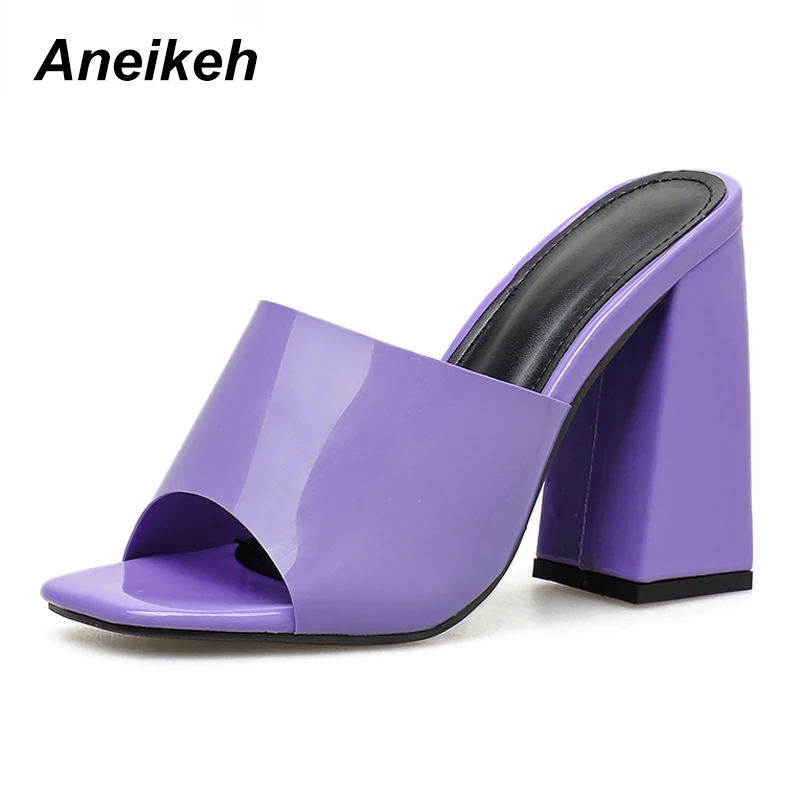 Aneikeh/Новинка, модный, из ПВХ, прозрачный шлёпанцы для женщин туфли на высоком каблуке с открытым носком на очень высоком Для женщин на высоком каблуке с украшением в виде кристаллов; Для женщин; прозрачные тапочки 42