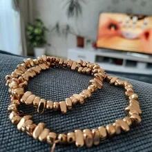 Cuentas chapadas en oro KC, material de cuentas hechas a mano, DIY, pulsera, pendientes, 1 Uds.