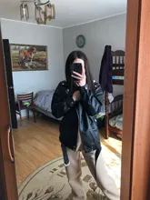 Women's Wild-Jacket Turn-Down-Collar Spring Zipper Black Fashion EAM High-Quality Loose