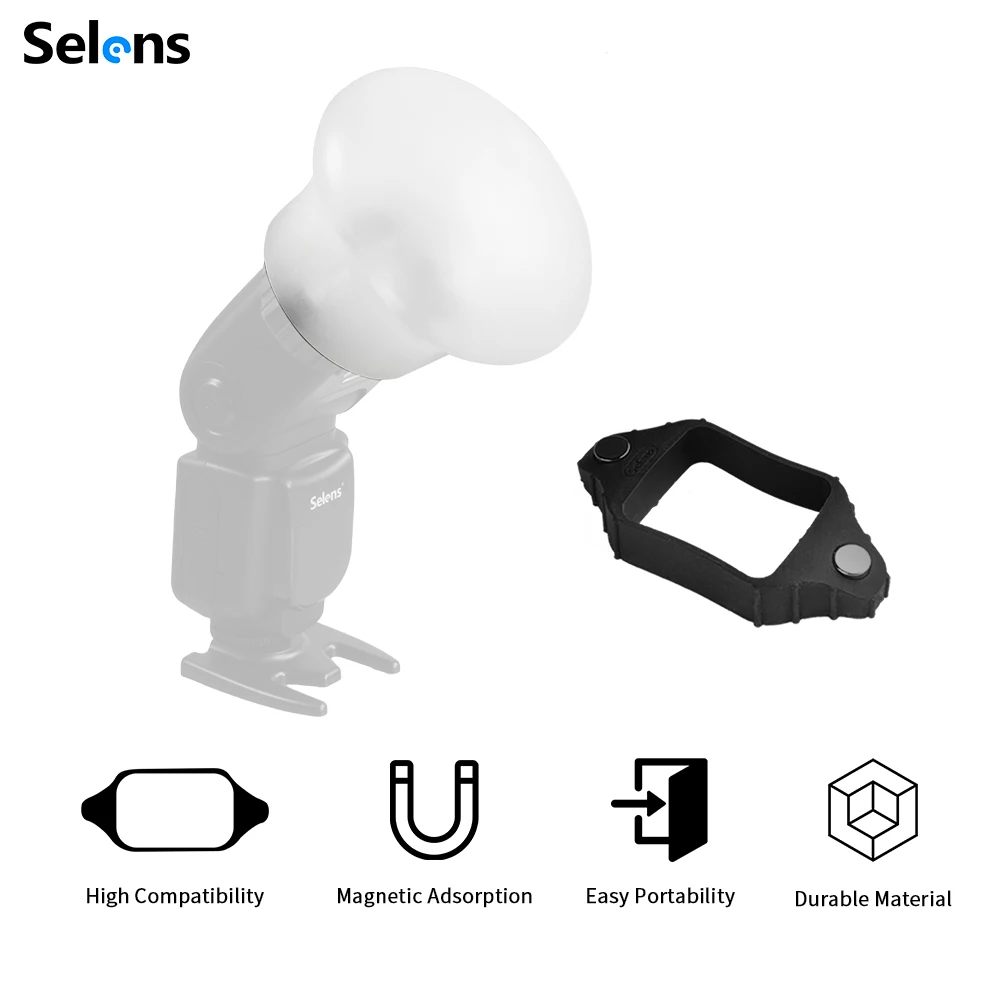 Selens Flash Magnetic Modifier Sphere Diffuser for YongNuo Canon Nikon Speedlite 